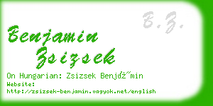 benjamin zsizsek business card